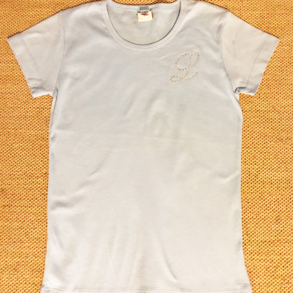 Classic Girl womens new rhinestone L top cotton